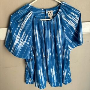 Worthington Blue and White Women's Blouse Size XXL